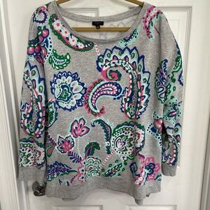 Sweatshirt w light fleece lining.